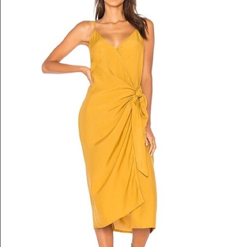 Faithful the brand wrap dress mustard midi US 4